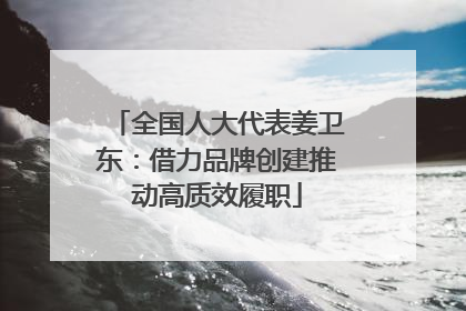 全国人大代表姜卫东：借力品牌创建推动高质效履职