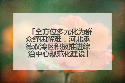 全方位多元化为群众纾困解难，河北承德双滦区积极推进综治中心规范化建设
