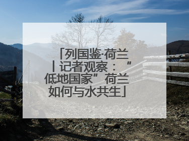 列国鉴·荷兰丨记者观察：“低地国家”荷兰如何与水共生