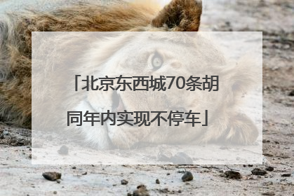 北京东西城70条胡同年内实现不停车