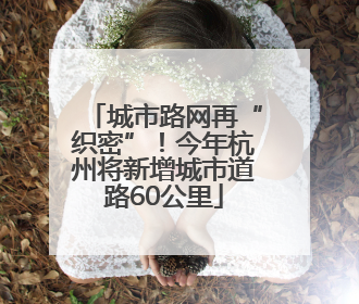 城市路网再“织密”！今年杭州将新增城市道路60公里