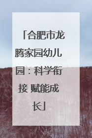 合肥市龙腾家园幼儿园：科学衔接 赋能成长