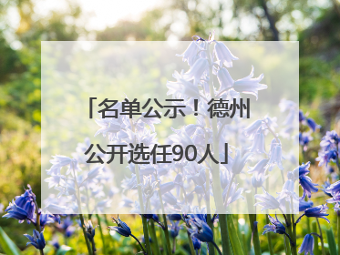 名单公示！德州公开选任90人