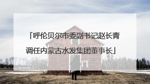 呼伦贝尔市委副书记赵长青调任内蒙古水发集团董事长