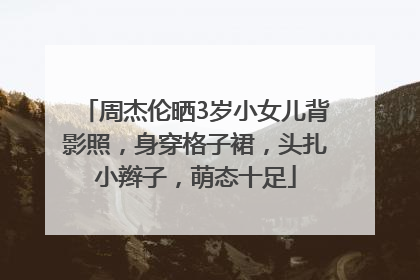周杰伦晒3岁小女儿背影照，身穿格子裙，头扎小辫子，萌态十足
