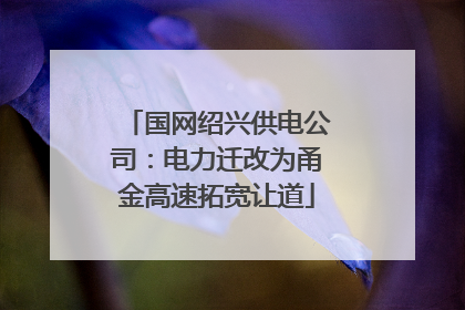国网绍兴供电公司：电力迁改为甬金高速拓宽让道
