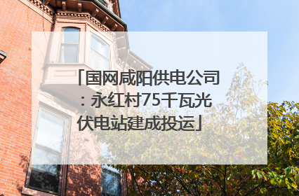 国网咸阳供电公司：永红村75千瓦光伏电站建成投运