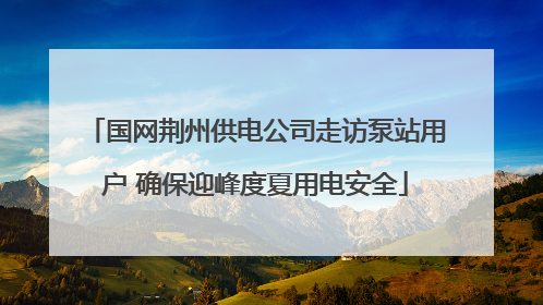 国网荆州供电公司走访泵站用户 确保迎峰度夏用电安全