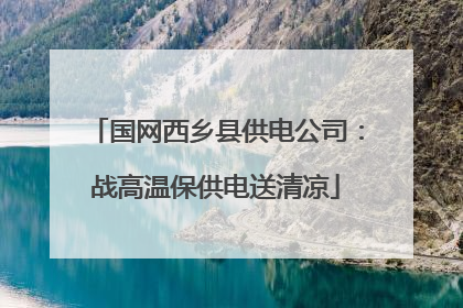 国网西乡县供电公司：战高温保供电送清凉