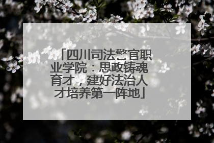 四川司法警官职业学院：思政铸魂育才，建好法治人才培养第一阵地