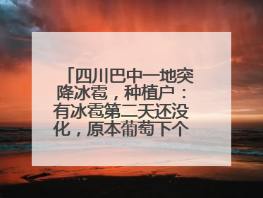 四川巴中一地突降冰雹，种植户：有冰雹第二天还没化，原本葡萄下个月上市，现在全被打落