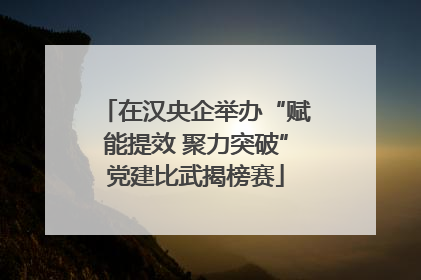 在汉央企举办“赋能提效 聚力突破”党建比武揭榜赛