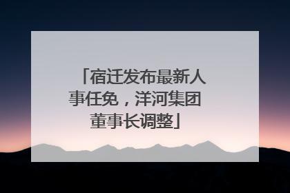 宿迁发布最新人事任免，洋河集团董事长调整
