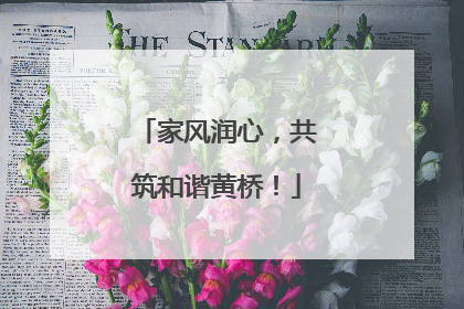 家风润心，共筑和谐黄桥！