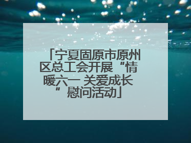 宁夏固原市原州区总工会开展“情暖六一 关爱成长”慰问活动