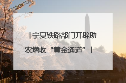 宁夏铁路部门开辟助农增收“黄金通道”