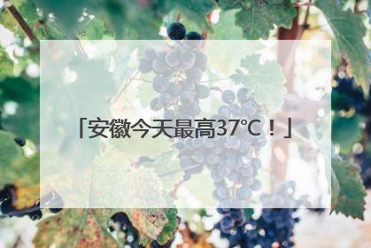 安徽今天最高37℃！