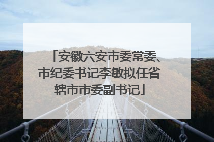 安徽六安市委常委、市纪委书记李敏拟任省辖市市委副书记
