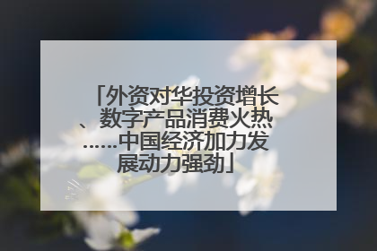 外资对华投资增长、数字产品消费火热……中国经济加力发展动力强劲