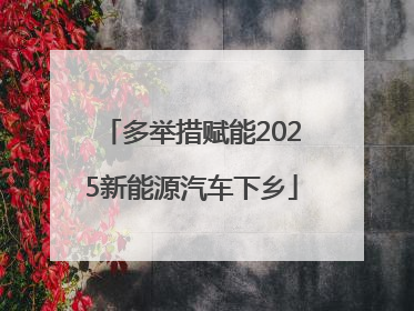 多举措赋能2025新能源汽车下乡