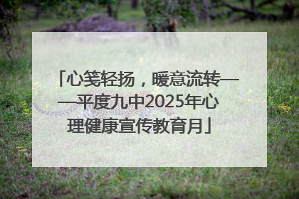 心笺轻扬，暖意流转——平度九中2025年心理健康宣传教育月