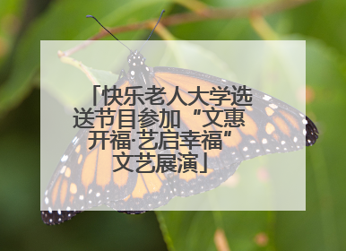 快乐老人大学选送节目参加“文惠开福·艺启幸福”文艺展演