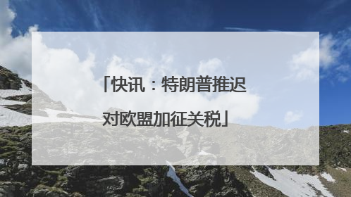 快讯：特朗普推迟对欧盟加征关税