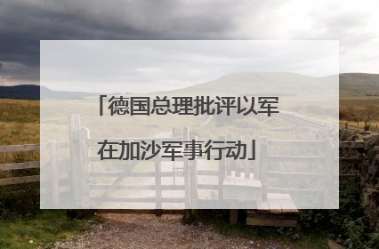 德国总理批评以军在加沙军事行动