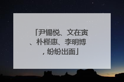尹锡悦、文在寅、朴槿惠、李明博，纷纷出面