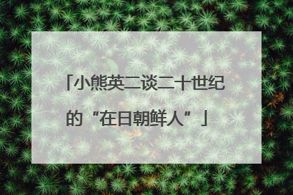 小熊英二谈二十世纪的“在日朝鲜人”