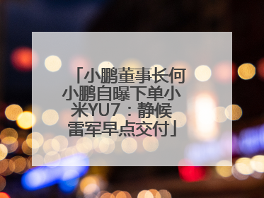 小鹏董事长何小鹏自曝下单小米YU7：静候雷军早点交付