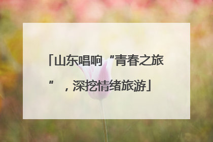 山东唱响“青春之旅”，深挖情绪旅游