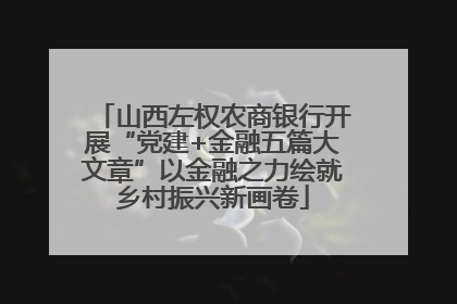 山西左权农商银行开展“党建+金融五篇大文章”以金融之力绘就乡村振兴新画卷
