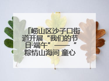 崂山区沙子口街道开展“我们的节日·端午”——“粽情山海间 童心乘风浪”文明实践活动