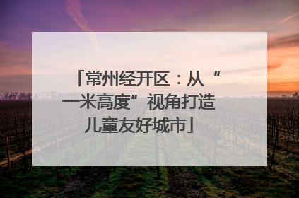 常州经开区：从“一米高度”视角打造儿童友好城市