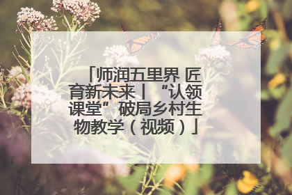 师润五里界 匠育新未来丨“认领课堂”破局乡村生物教学（视频）