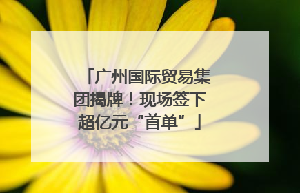 广州国际贸易集团揭牌！现场签下超亿元“首单”