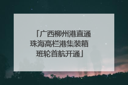 广西柳州港直通珠海高栏港集装箱班轮首航开通