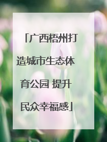 广西梧州打造城市生态体育公园 提升民众幸福感