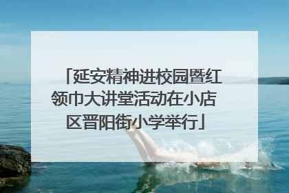 延安精神进校园暨红领巾大讲堂活动在小店区晋阳街小学举行
