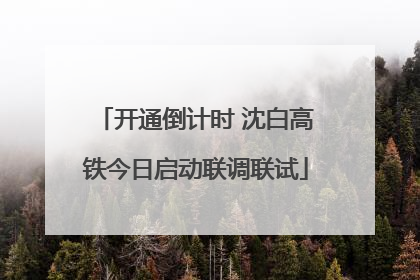 开通倒计时 沈白高铁今日启动联调联试