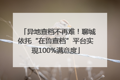 异地查档不再难！聊城依托“在鲁查档”平台实现100%满意度