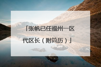 张帆已任福州一区代区长（附简历）