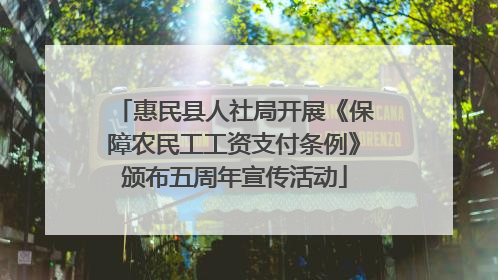 惠民县人社局开展《保障农民工工资支付条例》颁布五周年宣传活动