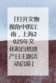 打开文物视角中的江南，上海2025年文化和自然遗产日主题活动启幕