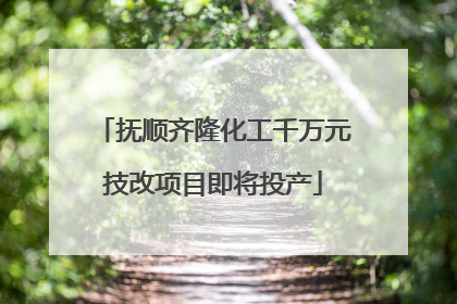 抚顺齐隆化工千万元技改项目即将投产