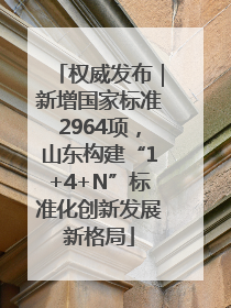 权威发布｜新增国家标准2964项，山东构建“1+4+N”标准化创新发展新格局