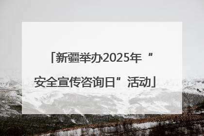 新疆举办2025年“安全宣传咨询日”活动