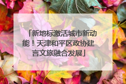 新地标激活城市新动能！天津和平区政协建言文旅融合发展