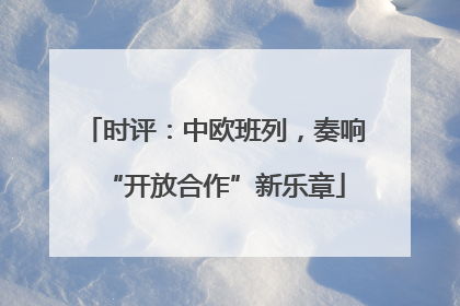 时评：中欧班列，奏响“开放合作”新乐章